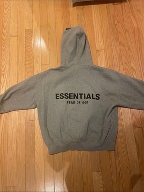 Dark oatmeal essentials fear of god hoodie